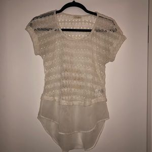 Knit Top with Sheer Hem